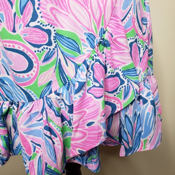 Lilly Pulitzer Dress Maddlyn Off Shoulder Tiger Sunrise Small NEW Summer 2 4 6 - Picture 8 of 12